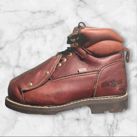 Iron‎ Age Mens Brown Leather Work & Safety Boots Size 7M Women\'s 8.5-9 Mt75 main image 4